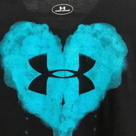 Under Armour Black  and Teal T-Shirt Size Large - Picture 14 of 16